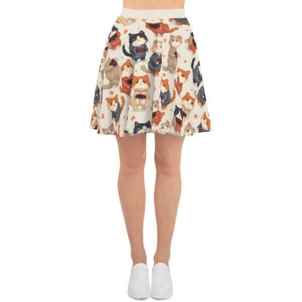Pixel Cats in Kimono Skater Skirt
