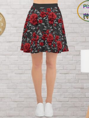 red rose skater skirt