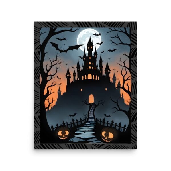 "Haunted Castle" Bats & Jack-O'-Lanterns Poster - Image 6