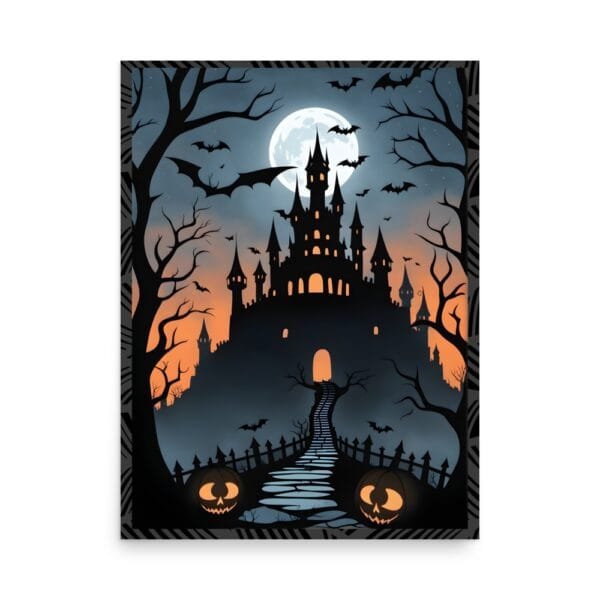 "Haunted Castle" Bats & Jack-O'-Lanterns Poster - Image 7