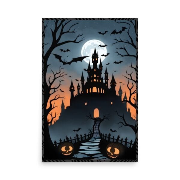 "Haunted Castle" Bats & Jack-O'-Lanterns Poster - Image 9