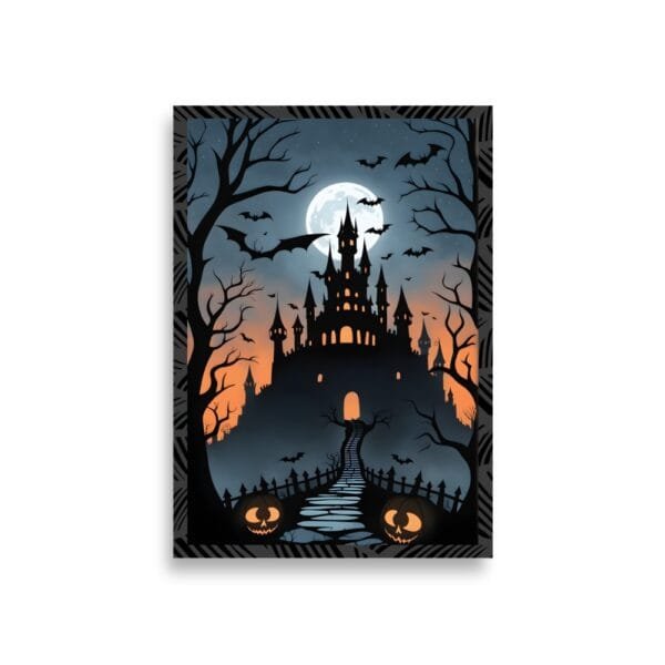 "Haunted Castle" Bats & Jack-O'-Lanterns Poster - Image 2