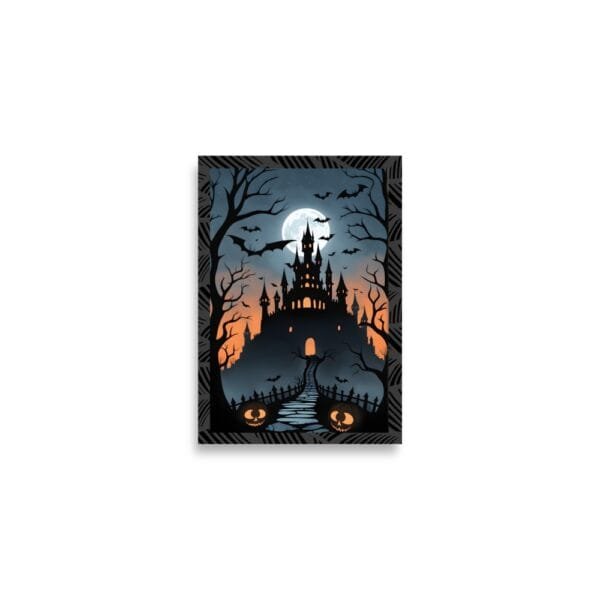 "Haunted Castle" Bats & Jack-O'-Lanterns Poster