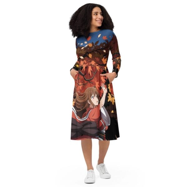 Autumn-chan Long Sleeve Midi Dress (with Pockets!) - Image 5
