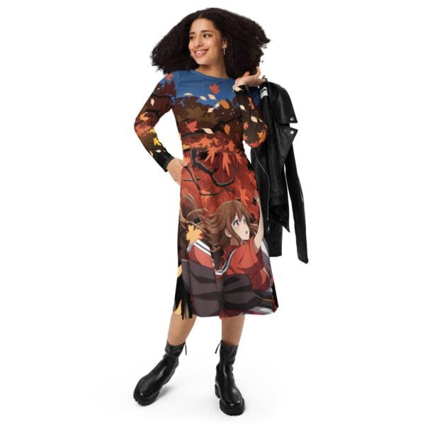 Autumn-chan Long Sleeve Midi Dress (with Pockets!) - Image 7