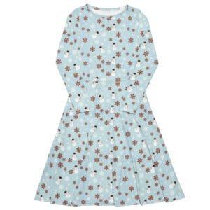 Snowflakes and Snowmen long sleeve midi dress