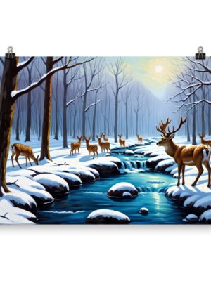 winter deer poster