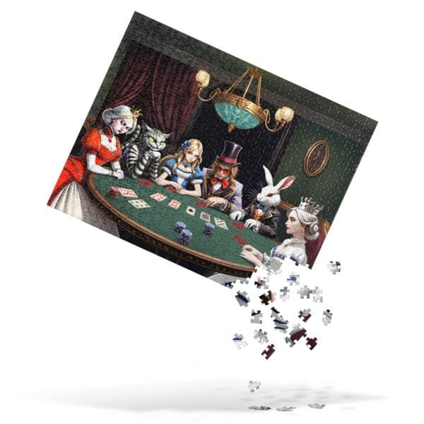 Poker Night in Wonderland Jigsaw Puzzle - 520 pieces from Pixels and Petals