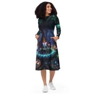 Dance at the Faerie Ring – Long Sleeve Midi Dress
