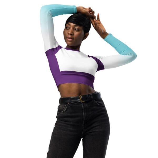 Spring Bloom Long Sleeve Crop Top - Image 5