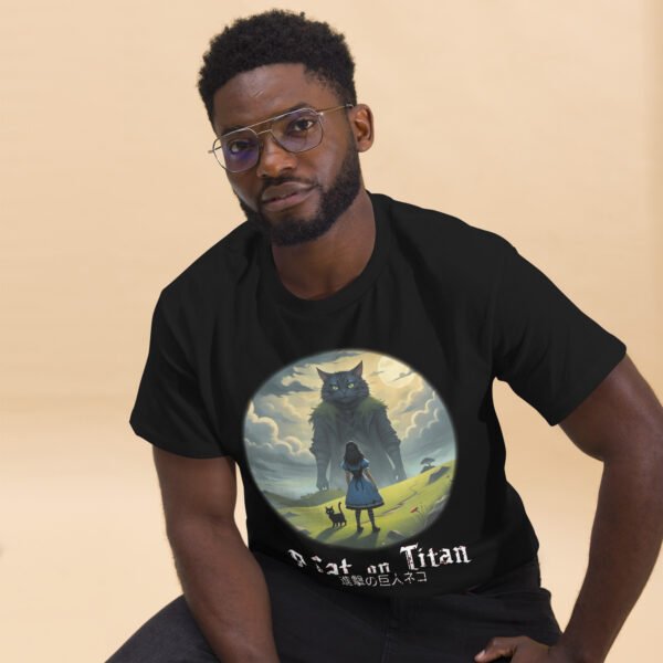 Attack on Titan Cat T-Shirt - A Cat on Titan Anime Parody Tee - Image 9