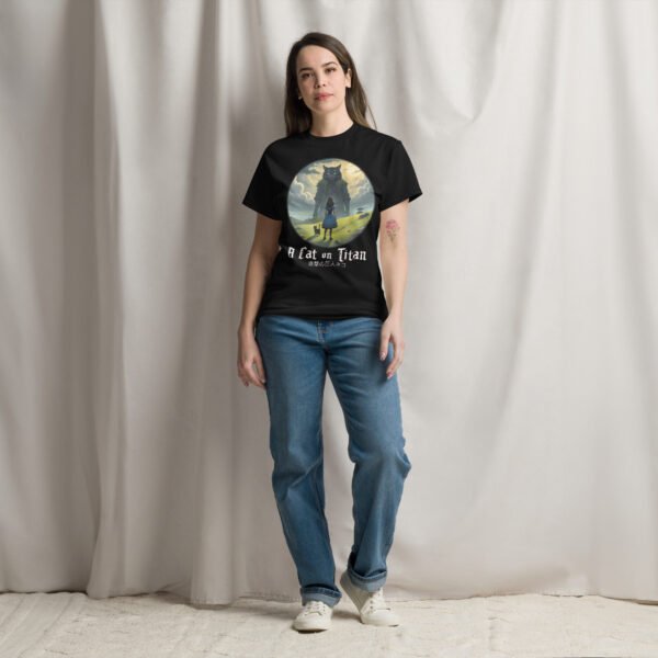 Attack on Titan Cat T-Shirt - A Cat on Titan Anime Parody Tee - Image 8