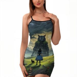 cat on titan bodycon dress