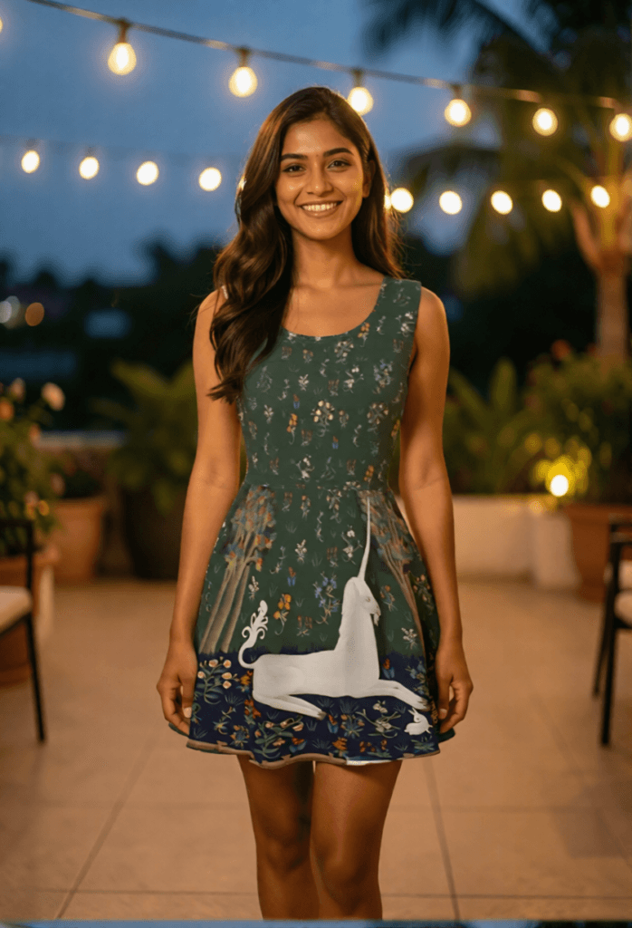 unicorn tapestry skater dress art print
