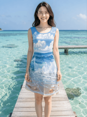tropical skater skirt beach print
