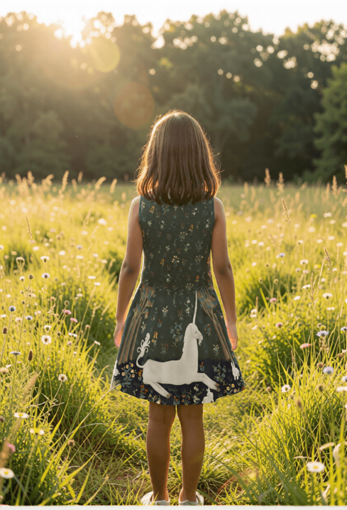unicorn tapestry girls dress