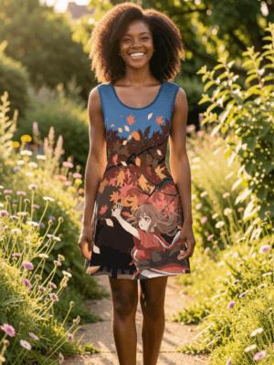 anime fall dress kawaii skater