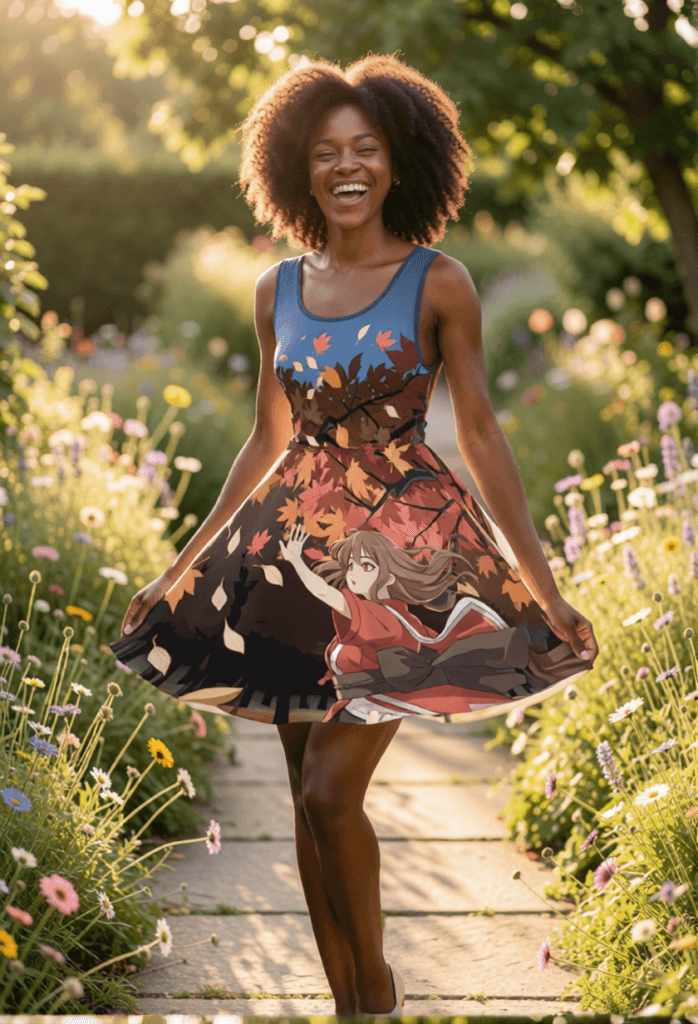 anime fall dress kawaii skater