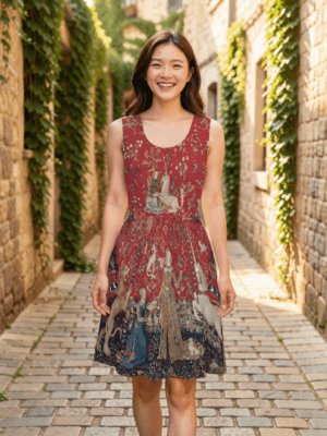 lady and the unicorn skater dress medieval tapestry