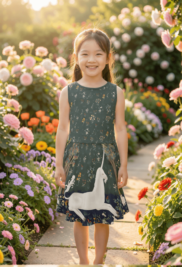 unicorn tapestry girls dress art print