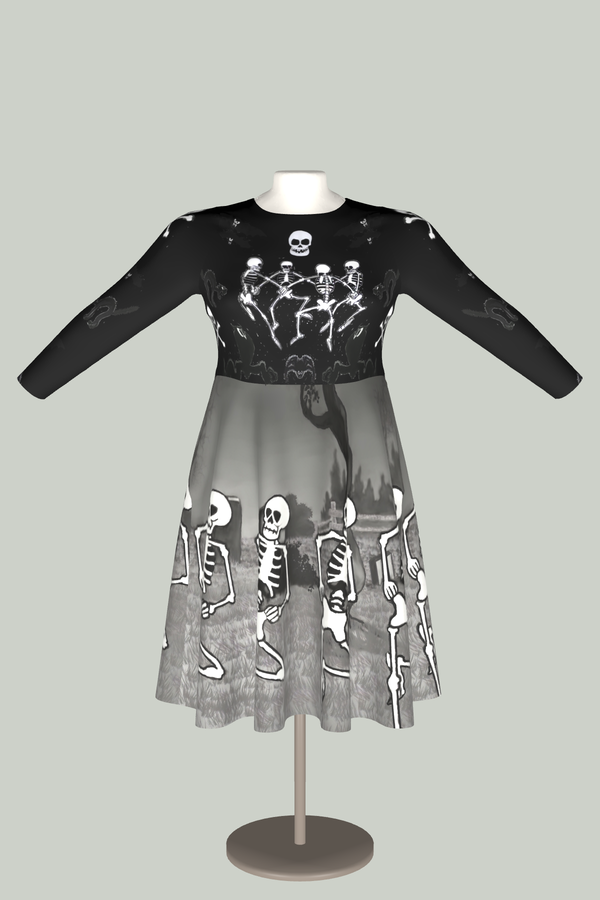 The Skeleton Dance Midi Dress in 3D